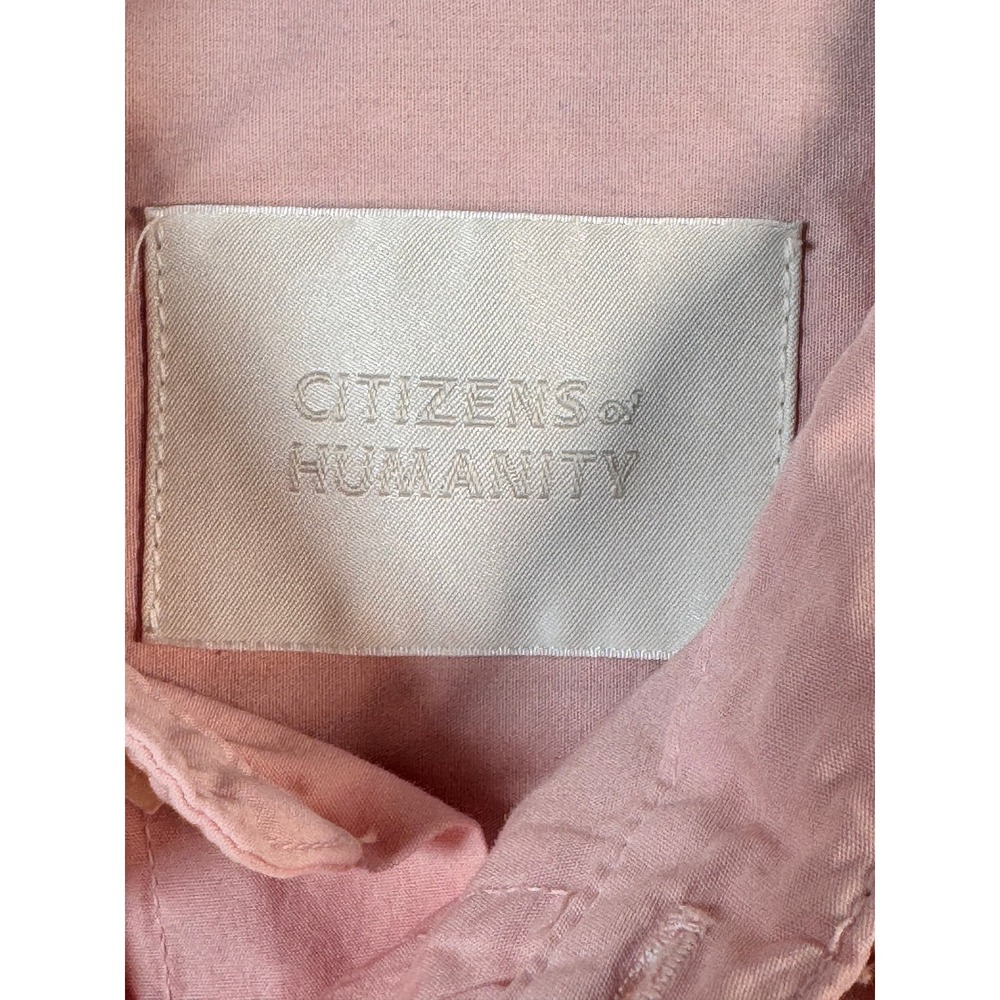 Citizens of Humanity Womens XS Peach Pink Button Down Roll Tab Sleeve Shirt - Picture 2 of 10